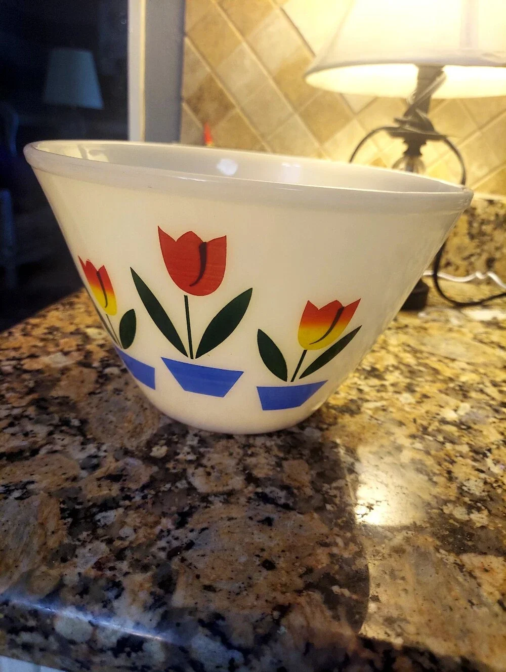 Fire King Tulip Mixing Bowls.